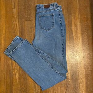 Lands End High Rise Straight Cotton Denim Jeans Women Size 14T
